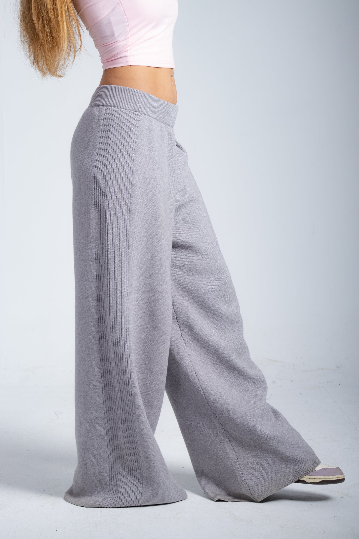 Grey Knitted Pants